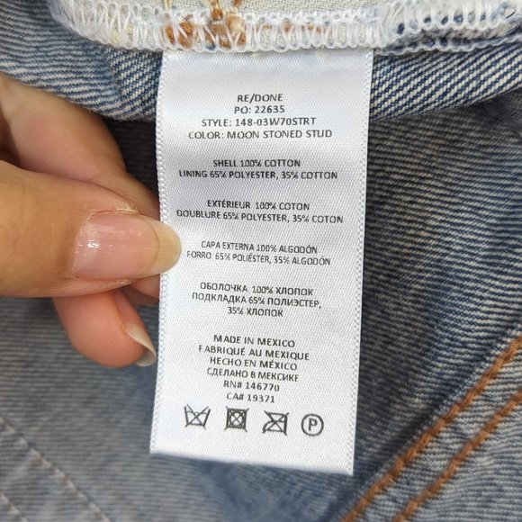 RE/DONE Moonstone Stud 70s Straight Jeans Size 26 - Picture 14 of 16